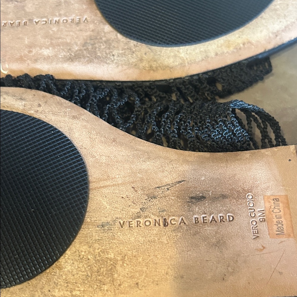 Veronica Beard Black Mesh Martina Slide Sandals Sz 9 - Picture 4 of 8